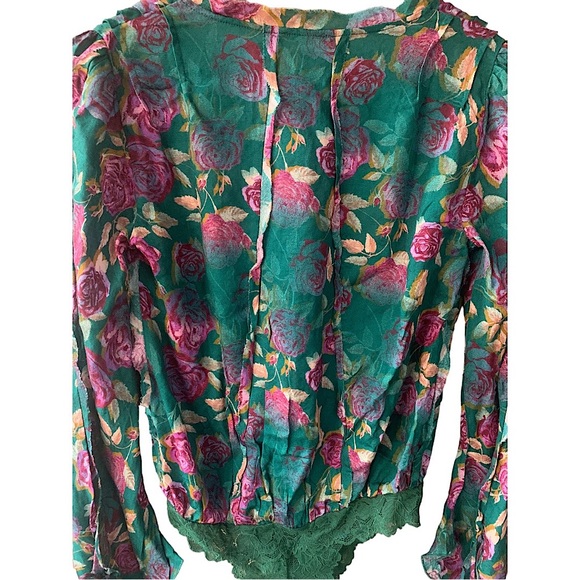 Free People Everything's Rosy Bodysuit in Jade Combo. Size XS. NWOT - Picture 13 of 14